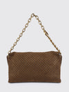 interlocking g suede bag with embossed gg monogram