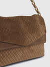 interlocking g suede bag with embossed gg monogram