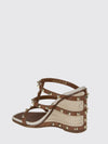 rockstud leather wedge sandal