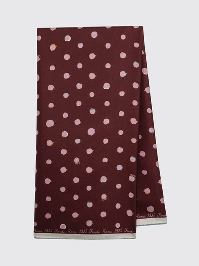 reversible silk foulard with polka dot print