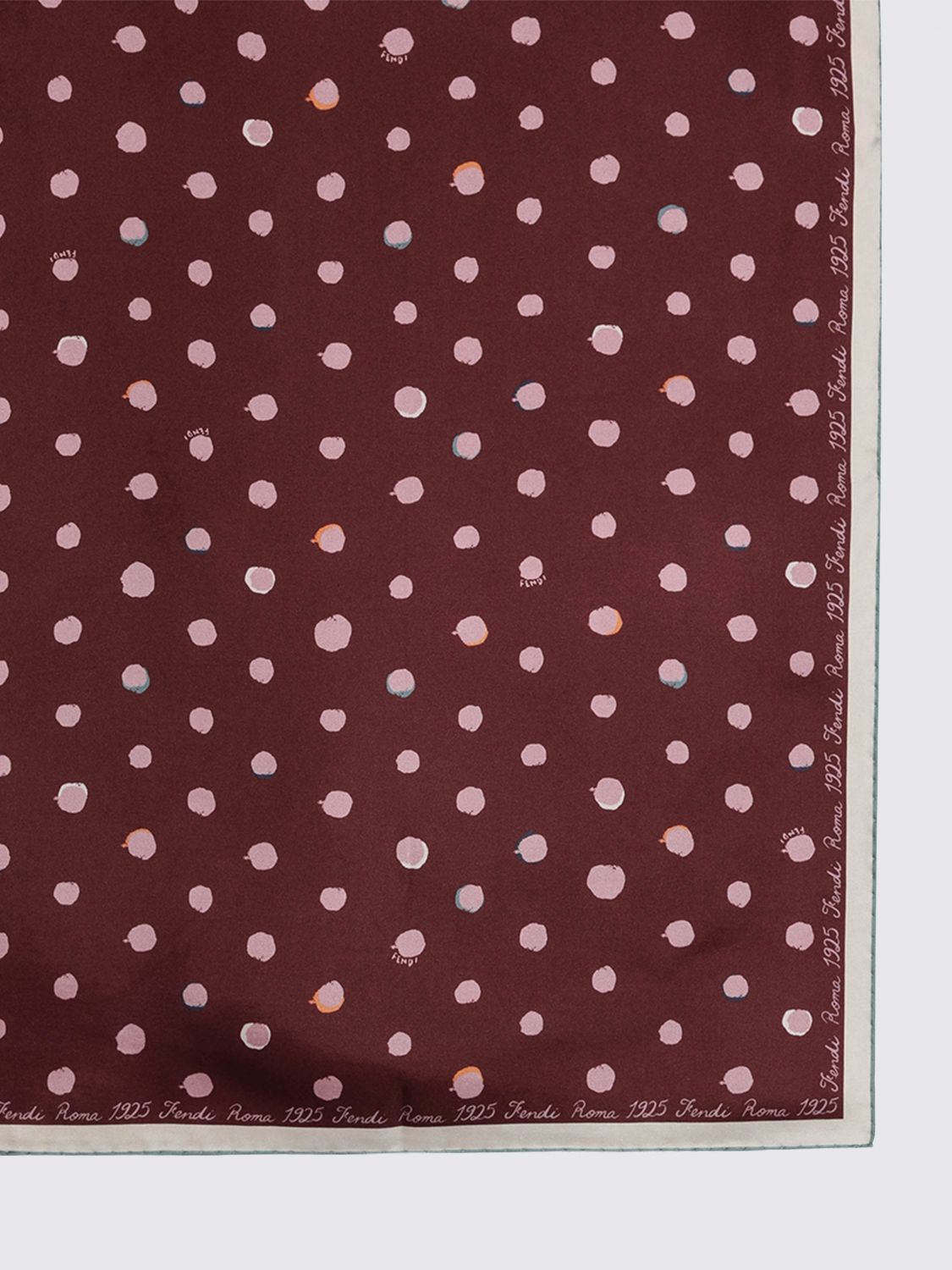 reversible silk foulard with polka dot print