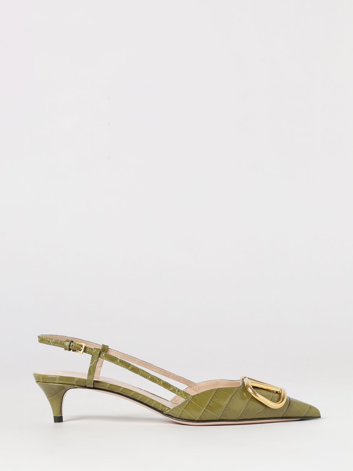 vlogo signature slingback in croc print leather