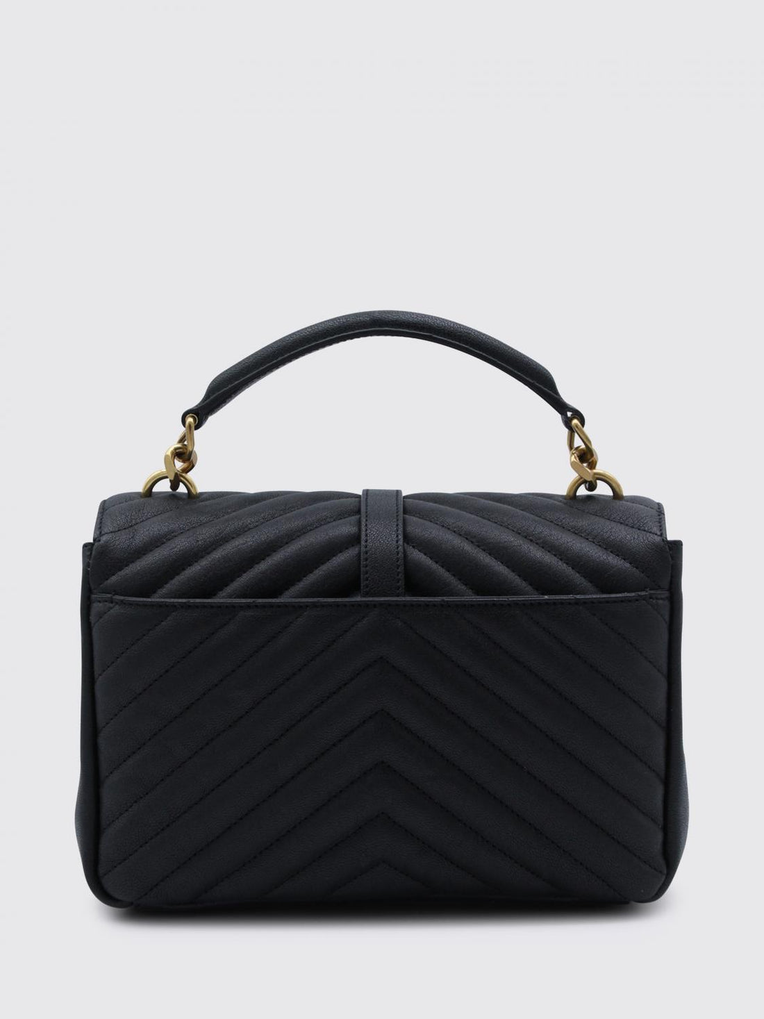 SAINT LAURENT OS college chevron quilted leather bag