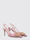 vlogo signature crocodile print leather slingback pumps