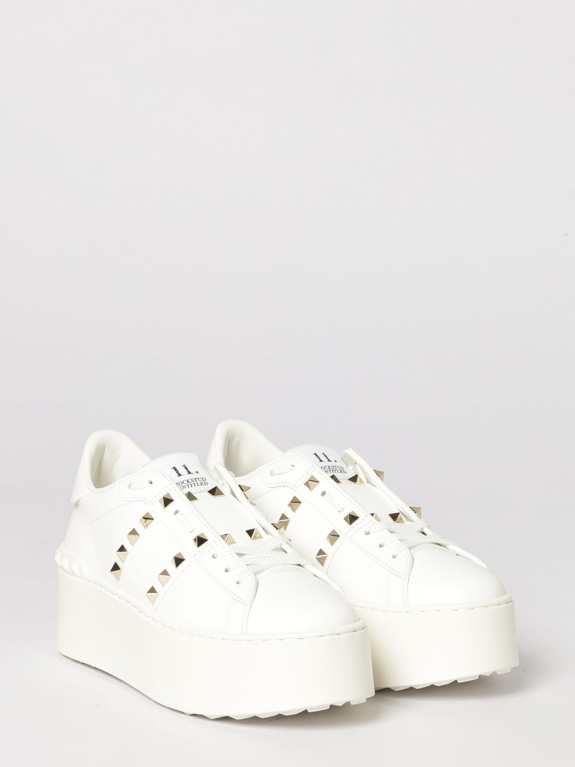rockstud untitled platform leather sneakers