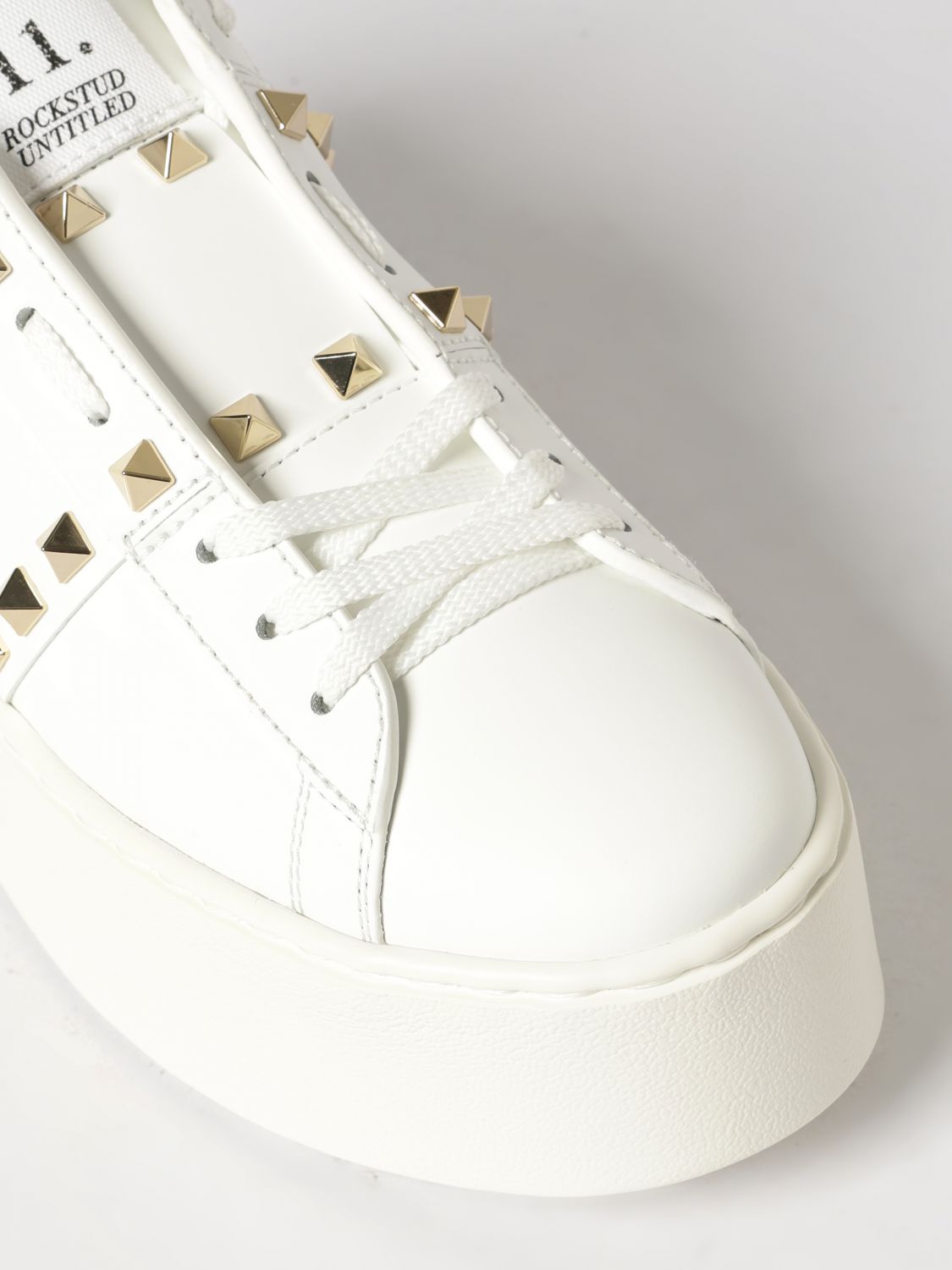 rockstud untitled platform leather sneakers