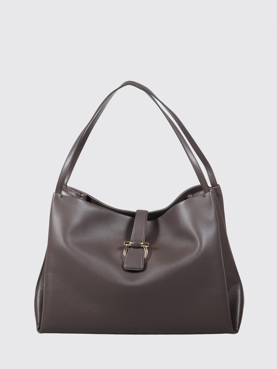 calf leather tote shoulder bag