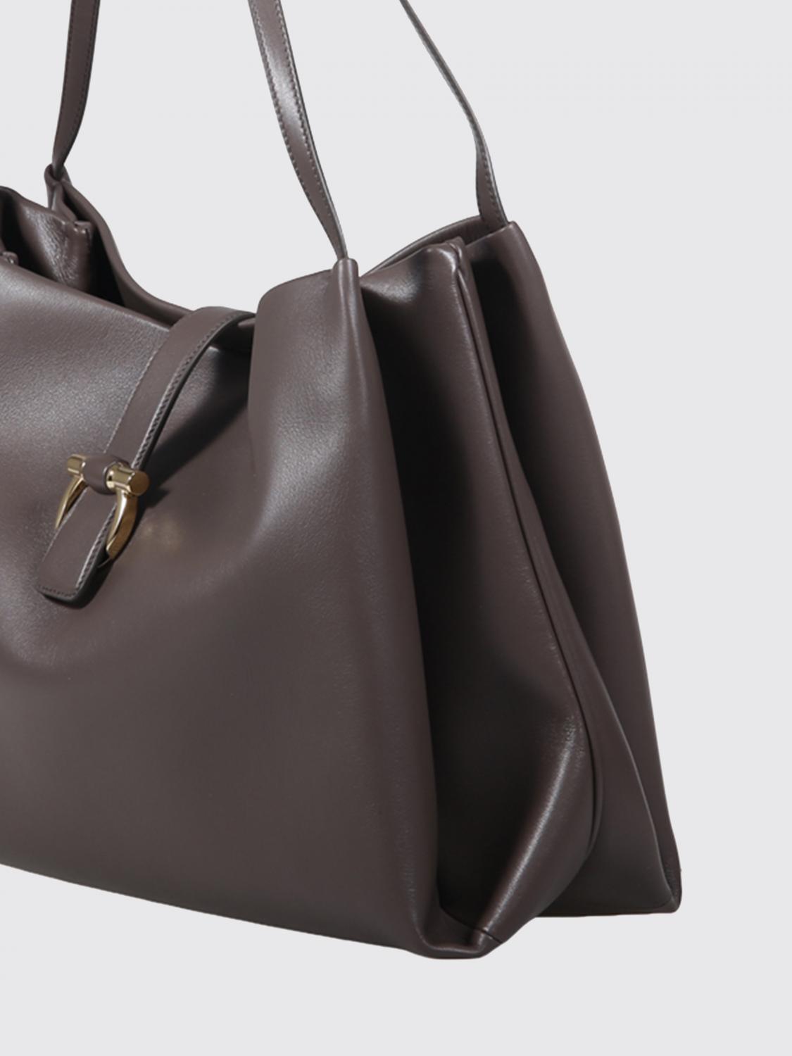 calf leather tote shoulder bag