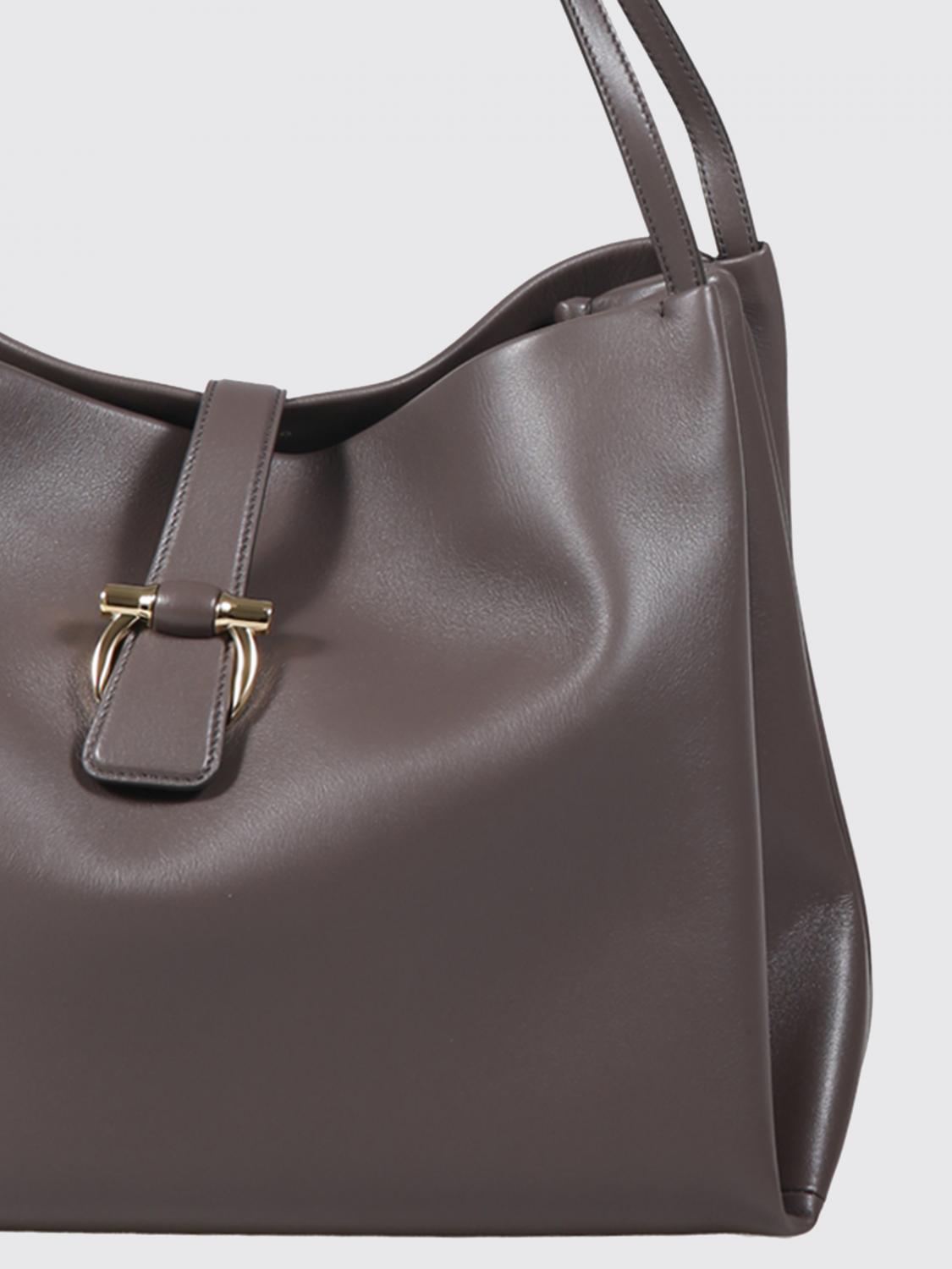 calf leather tote shoulder bag