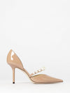 aurelie patent leather pumps with synthetic pearls