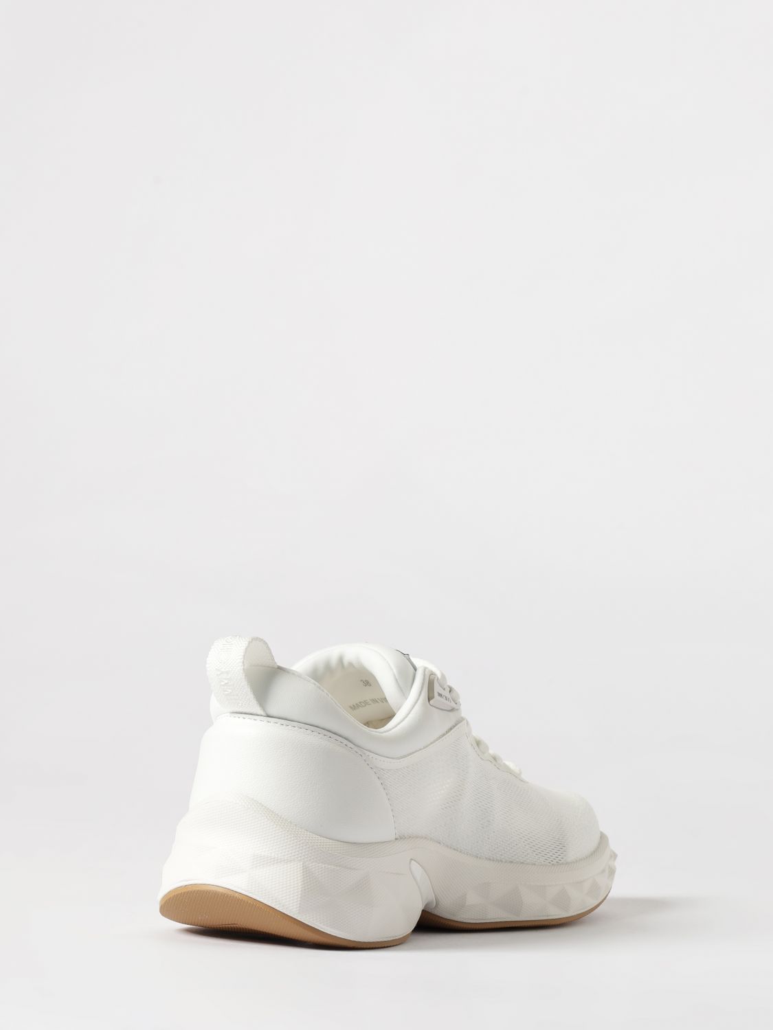 diamond run f stretch knit and leather sneakers