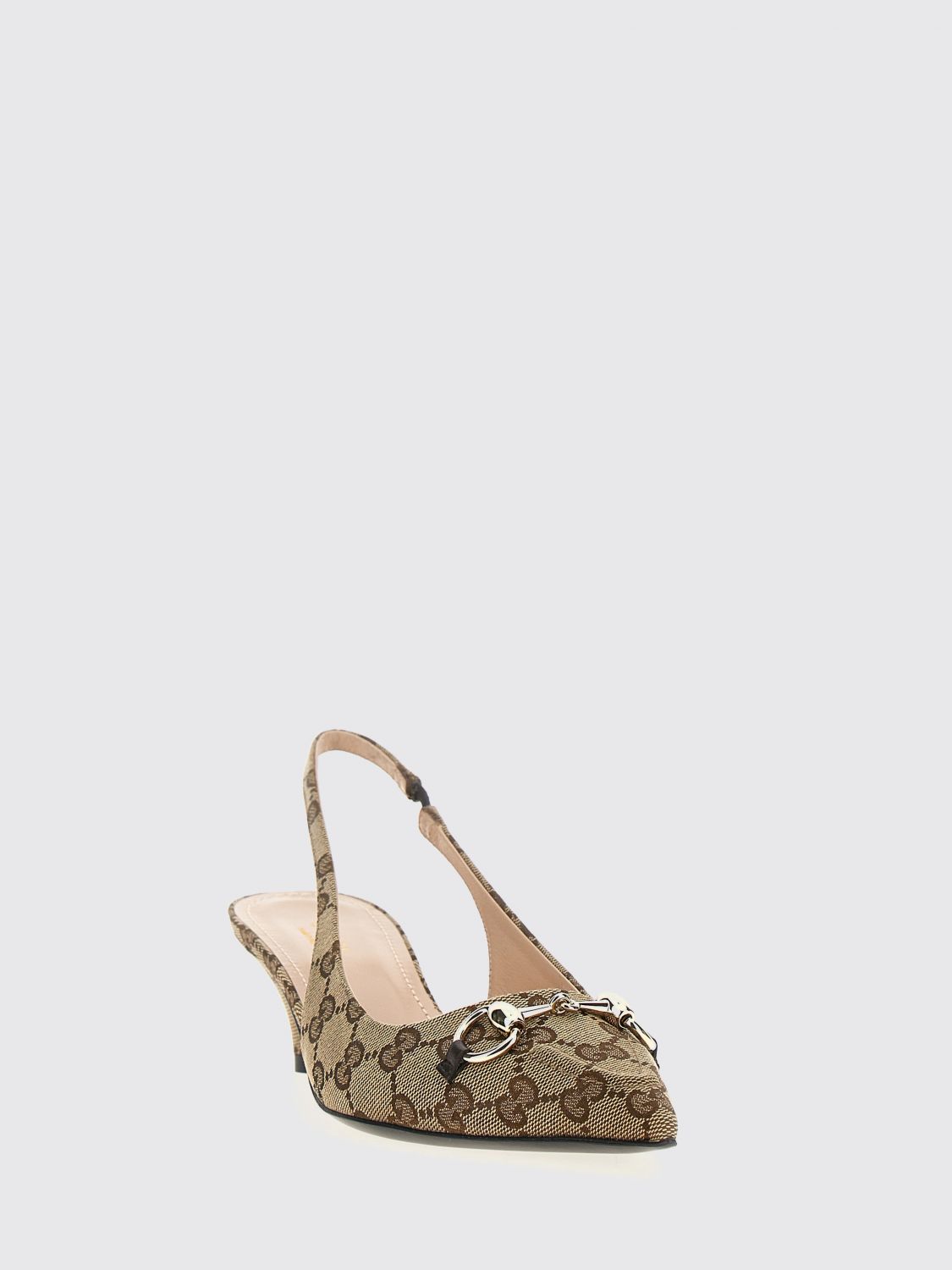 gg jacquard monogram canvas slingback