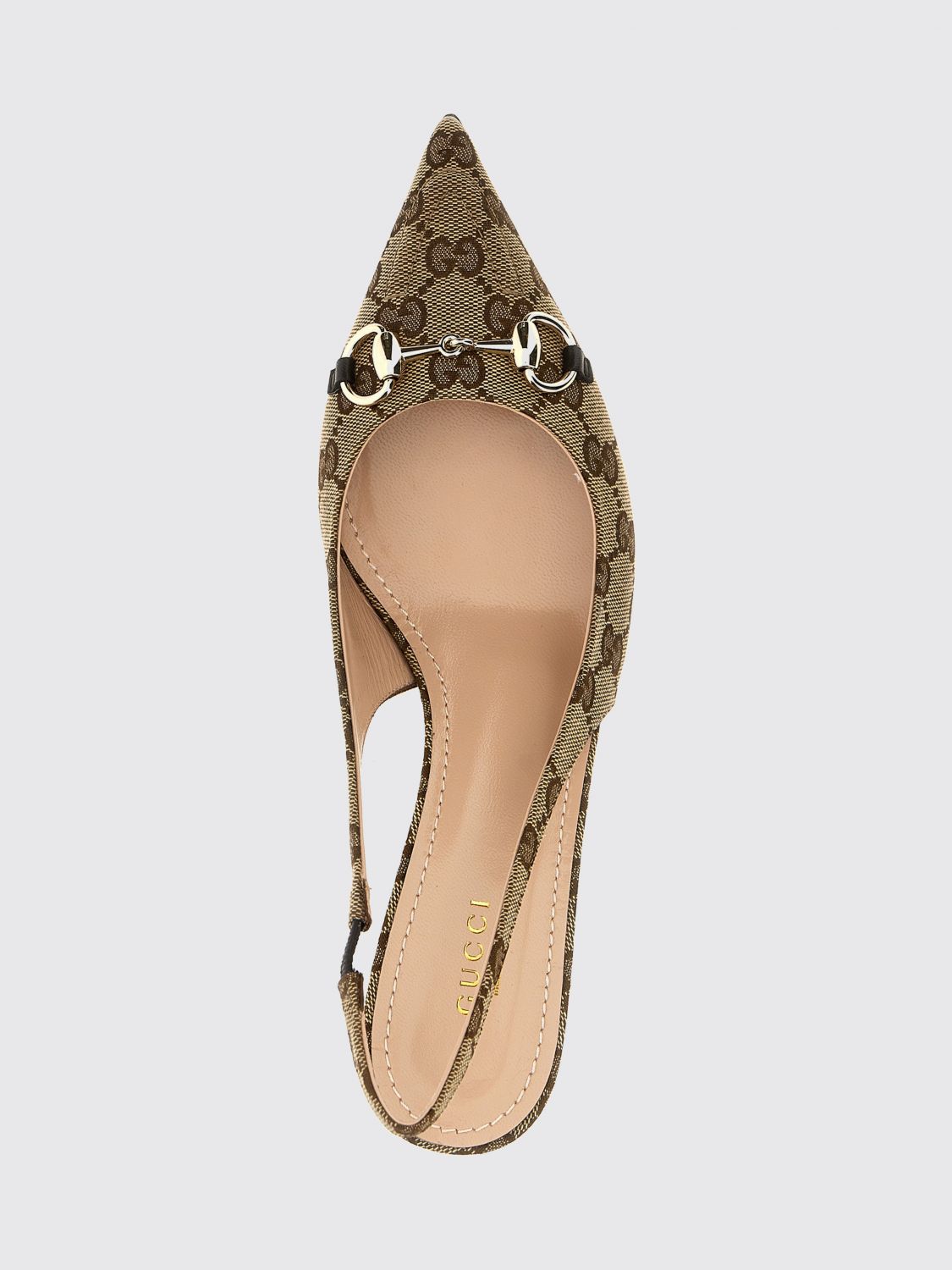 gg jacquard monogram canvas slingback