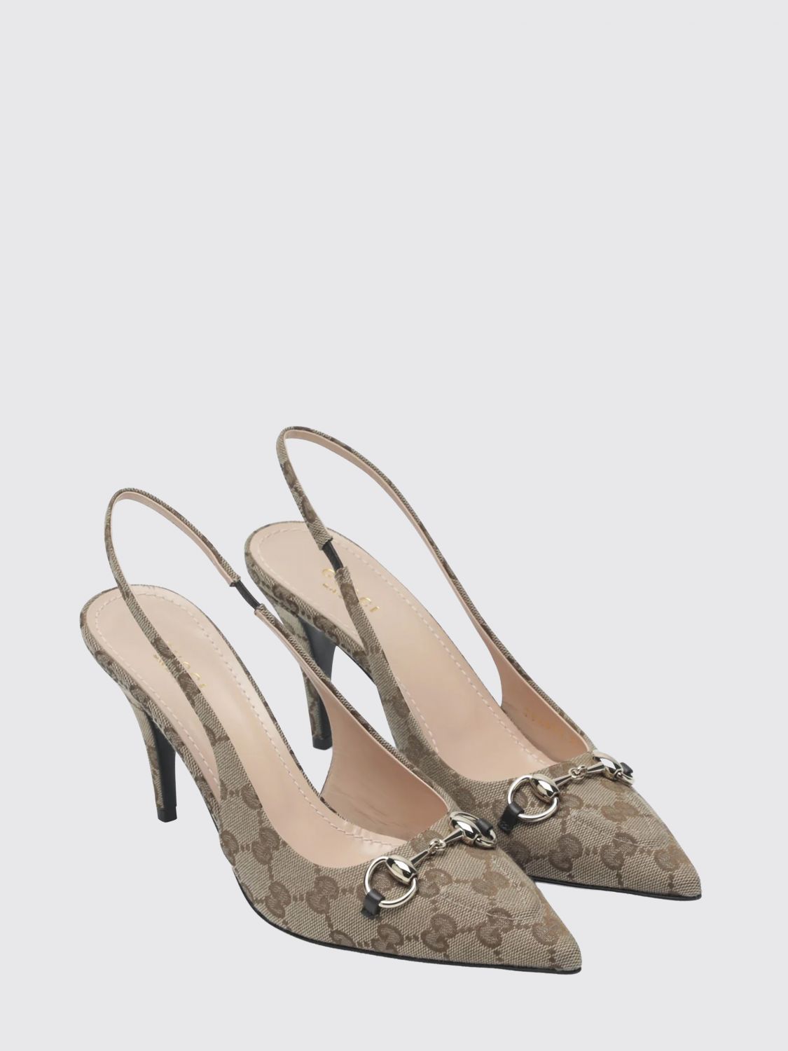 gg jacquard monogram canvas slingback
