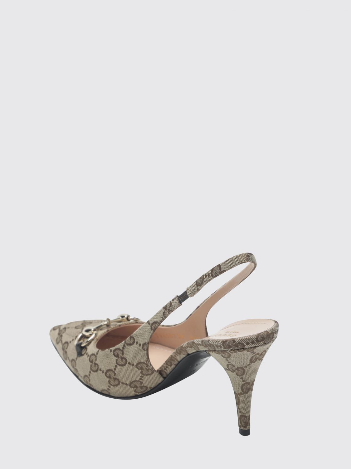 gg jacquard monogram canvas slingback