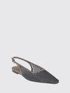 mesh net and suede slingback ballerinas with monili