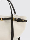 t timeless denim and leather bag