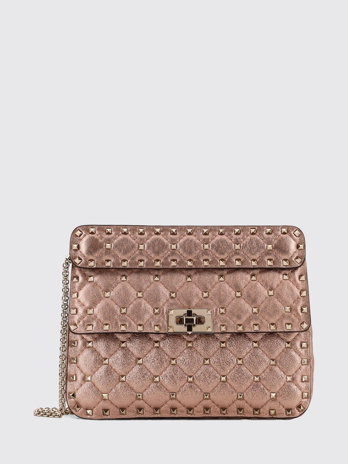 rockstud spike quilted laminated nappa bag