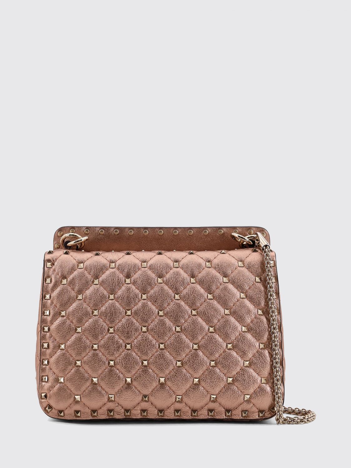 rockstud spike quilted laminated nappa bag