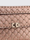 rockstud spike quilted laminated nappa bag