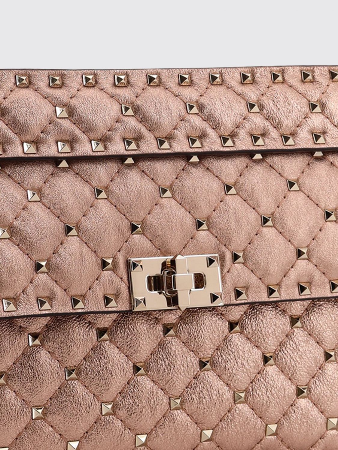 rockstud spike quilted laminated nappa bag