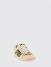 screener sneakers in leather and gg jacquard canvas