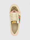 screener sneakers in leather and gg jacquard canvas