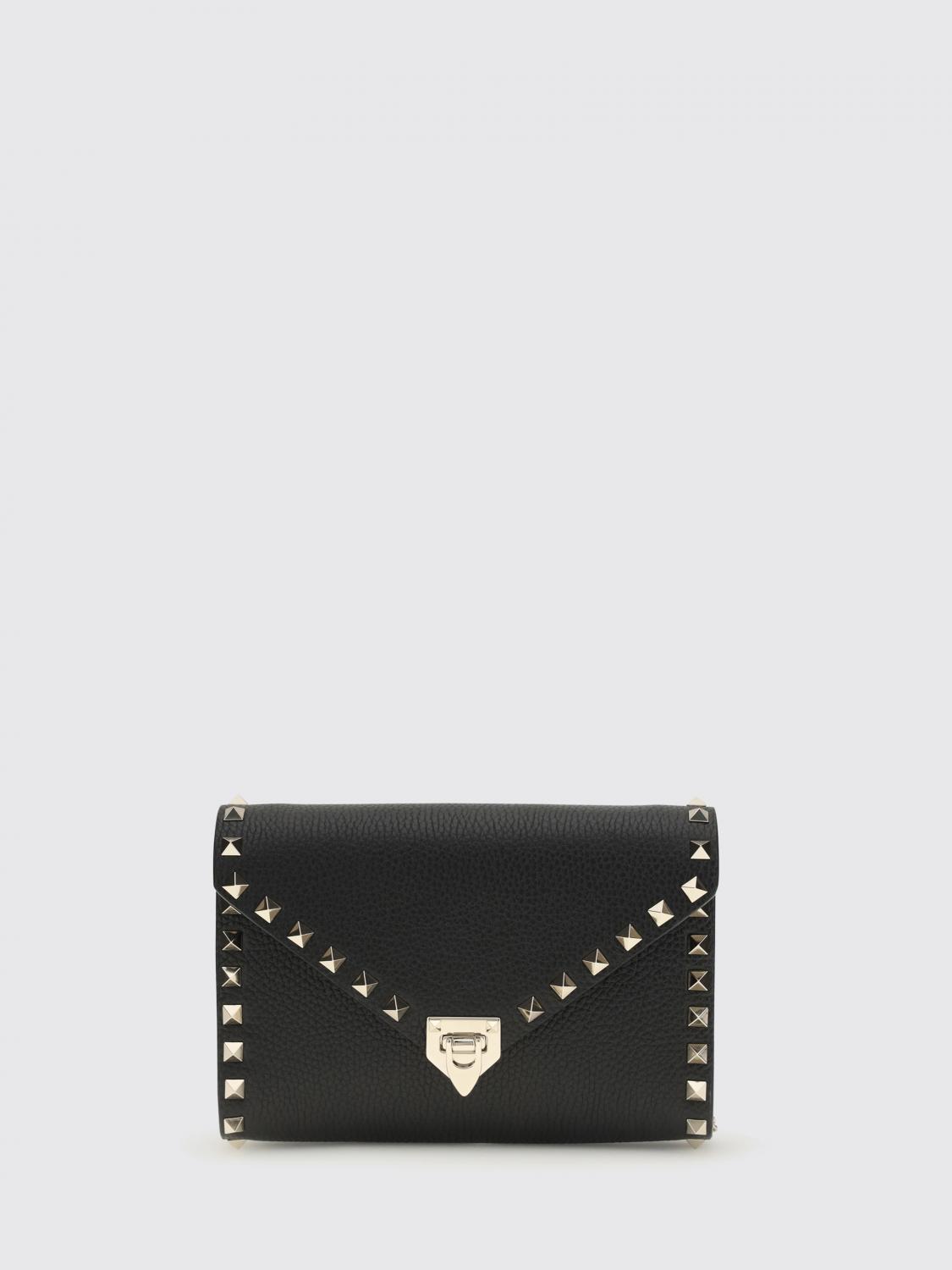 rockstud grained leather bag