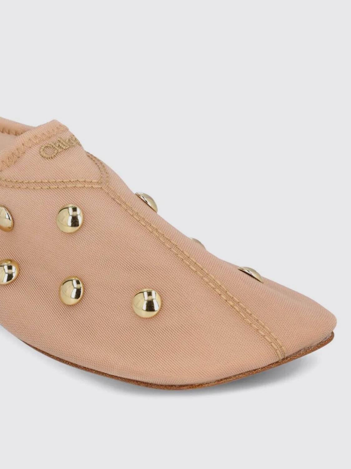 chloé rita canvas ballerinas with studs