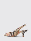 dame vintage check print canvas slingbacks