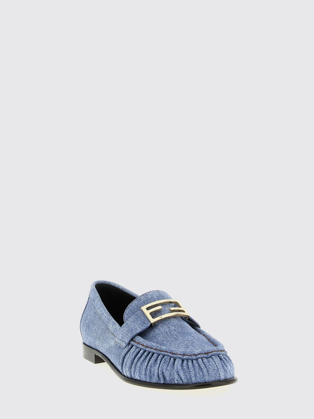 FENDI 36½ baguette cotton denim loafers