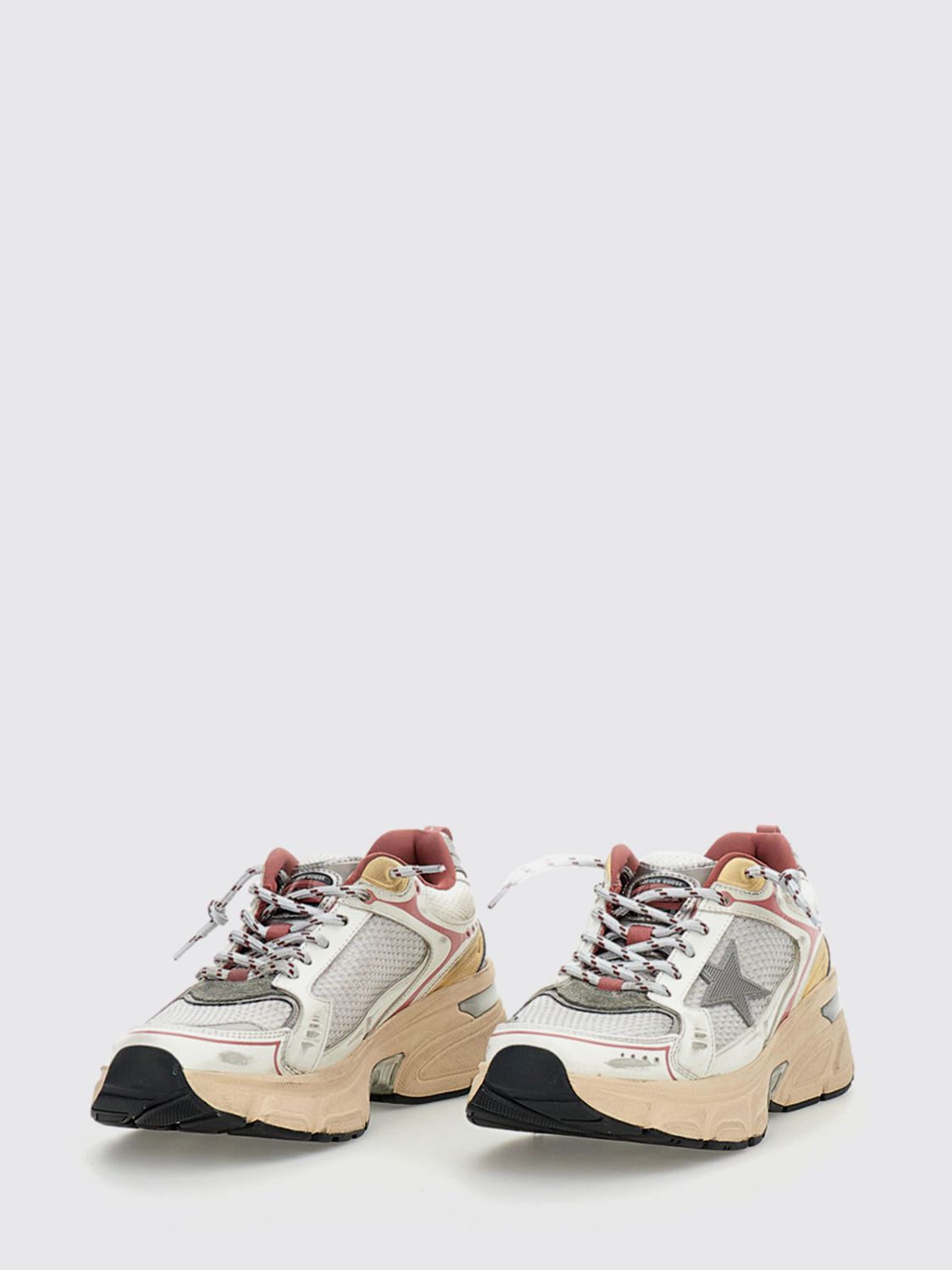 lightstar used leather and mesh sneakers