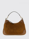 suede hobo bag with embossed gg monogram