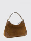 suede hobo bag with embossed gg monogram