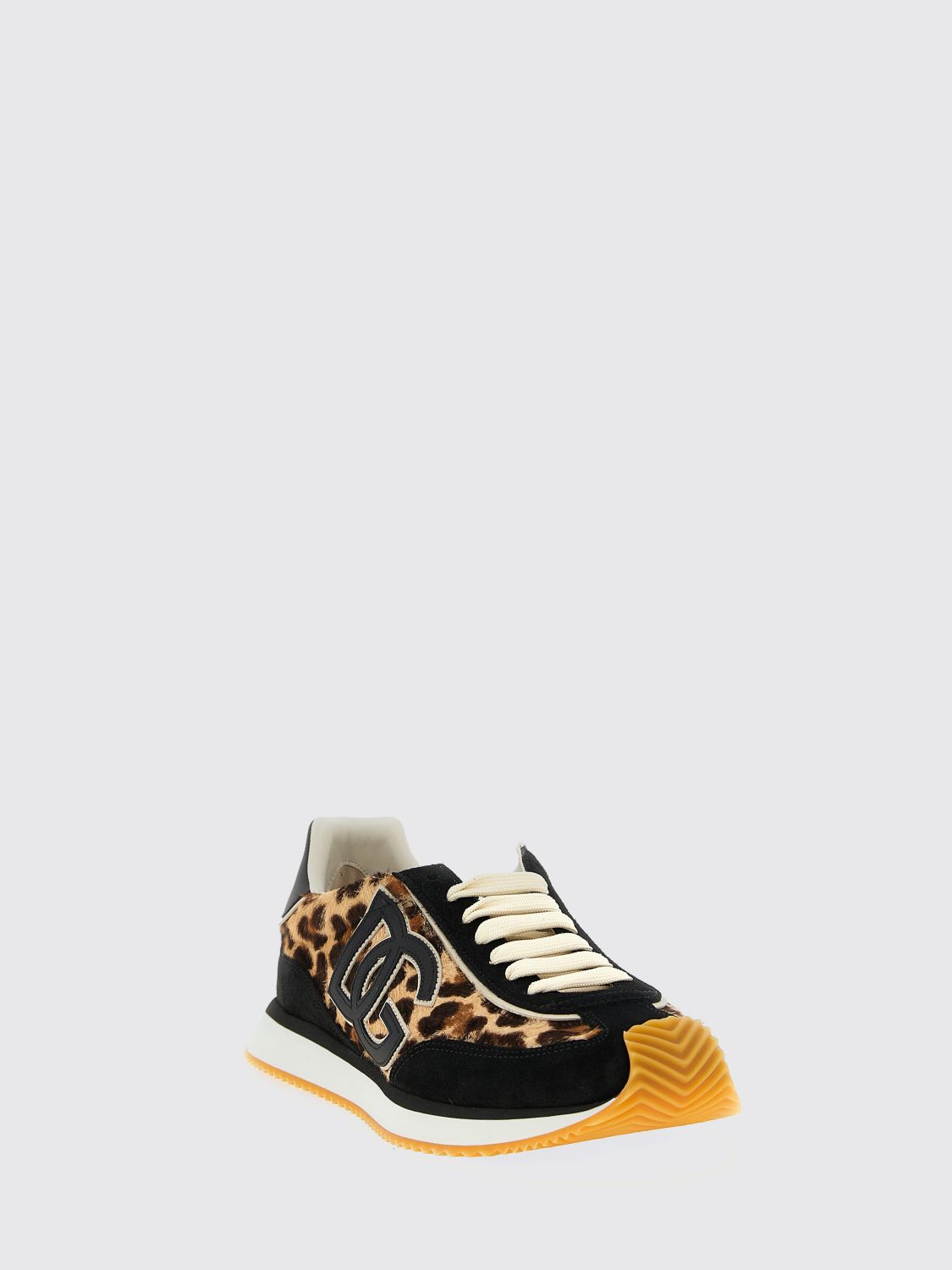 dg cushion sneakers in suede and animal print nylon