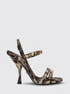 keira animal print satin sandals with rhinestones
