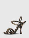 keira animal print satin sandals with rhinestones