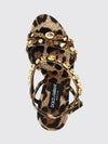 keira animal print satin sandals with rhinestones