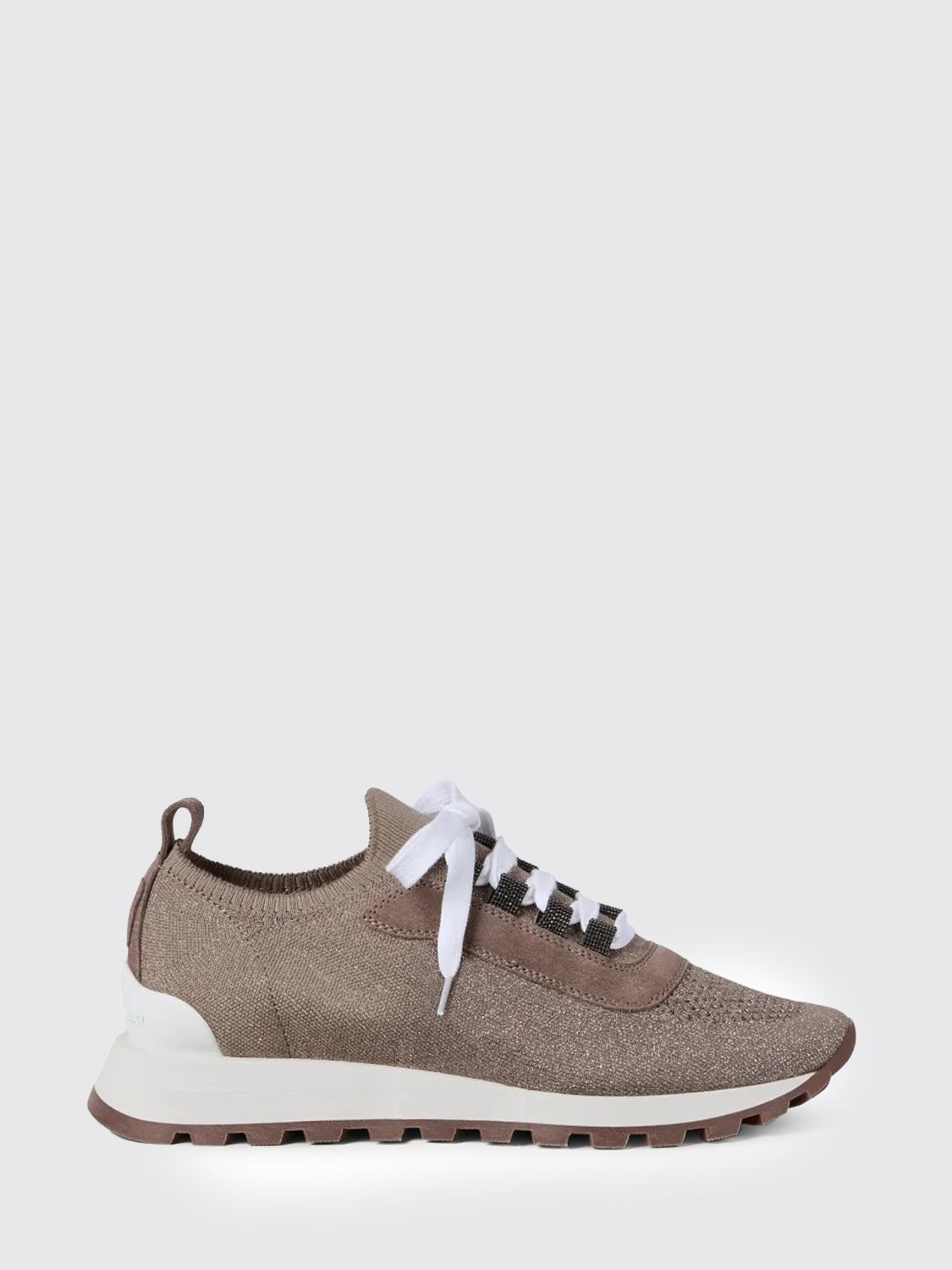 cotton and lurex knit sneakers