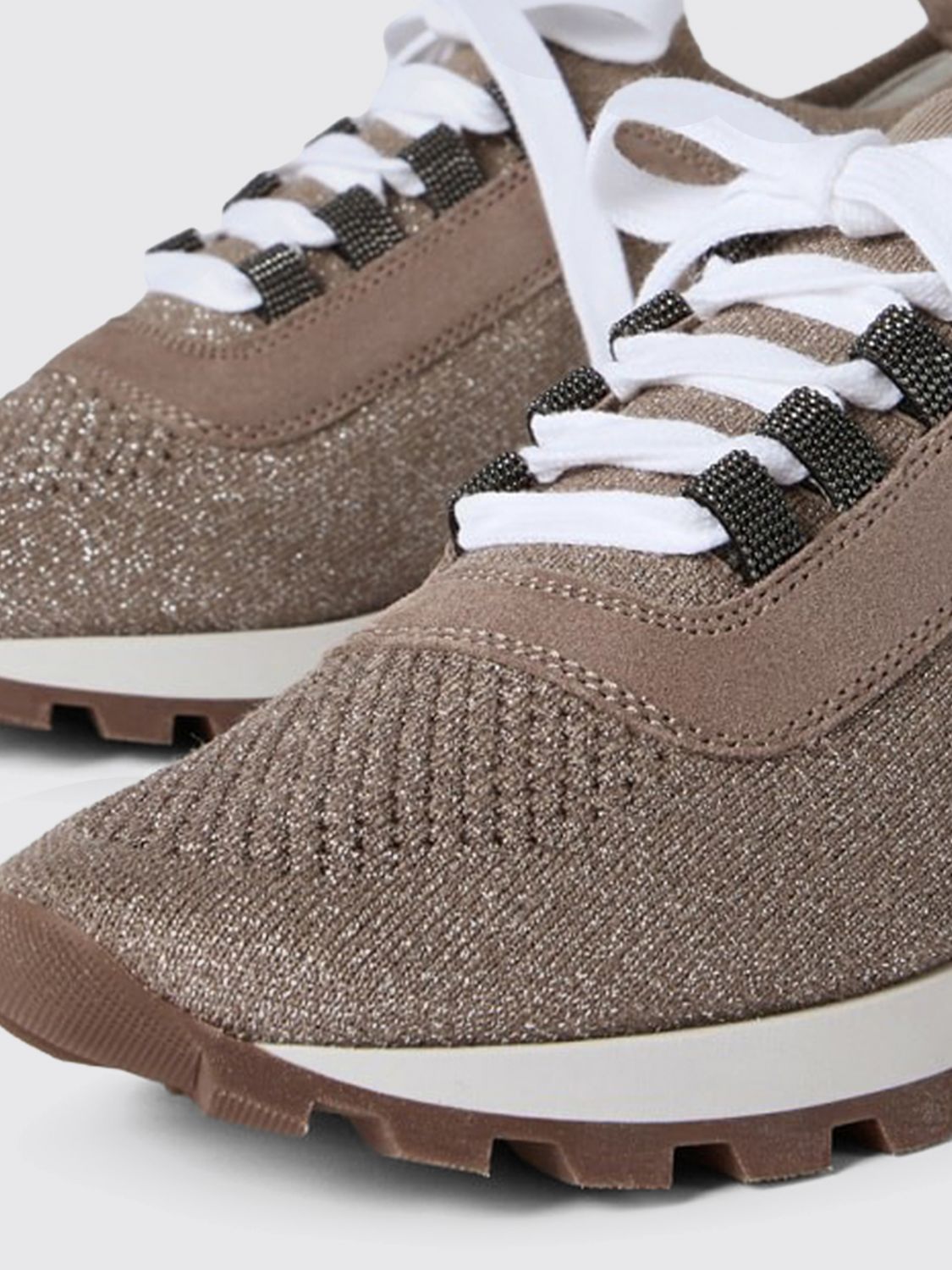 cotton and lurex knit sneakers