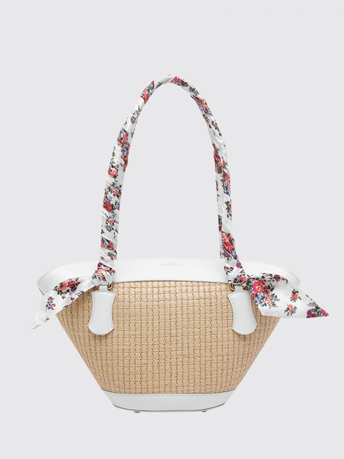 capri coffa bag in raffia and leather