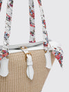 capri coffa bag in raffia and leather