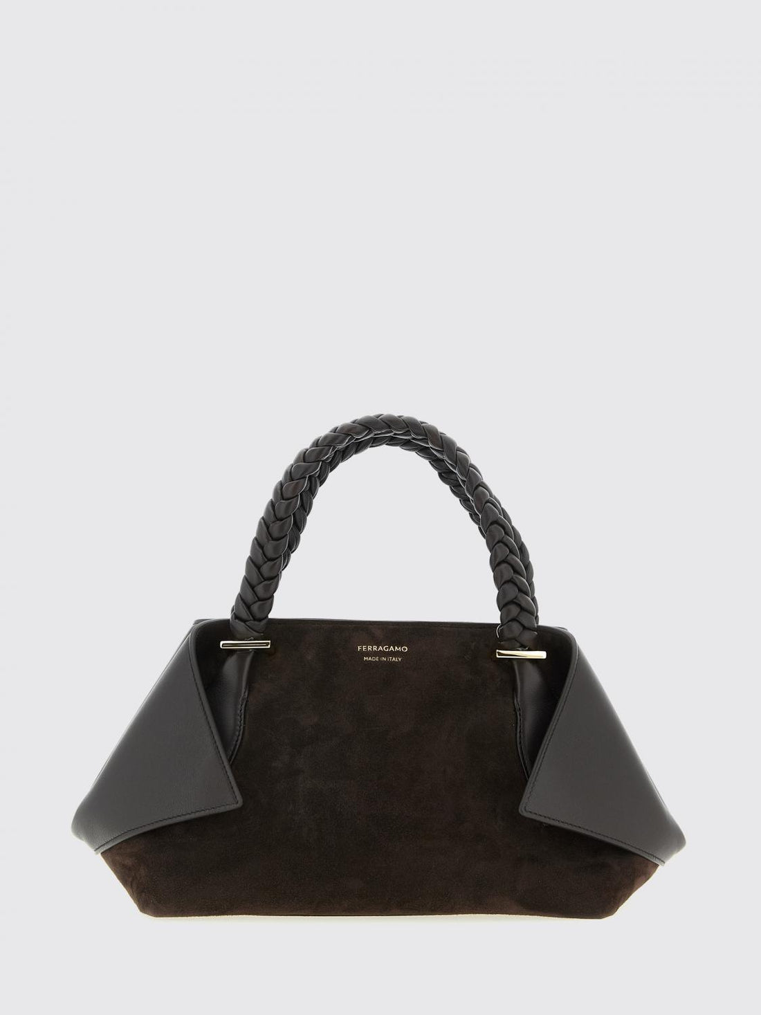 FERRAGAMO OS suede bag with flaps