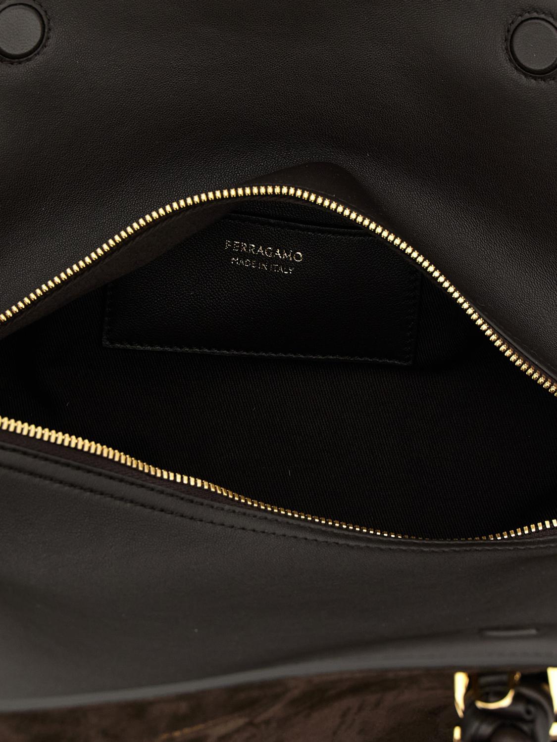 suede bag with flaps