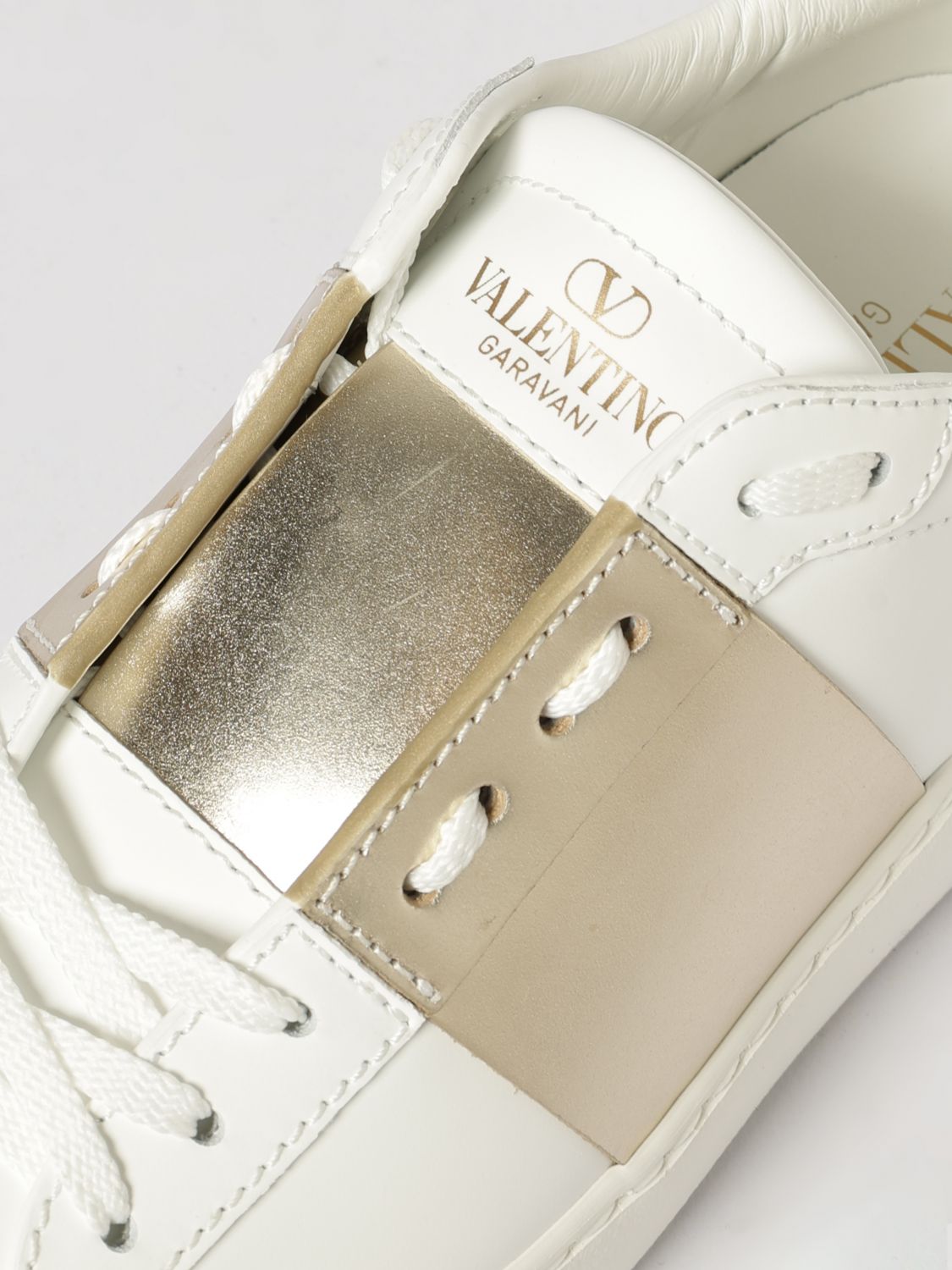 open leather sneakers