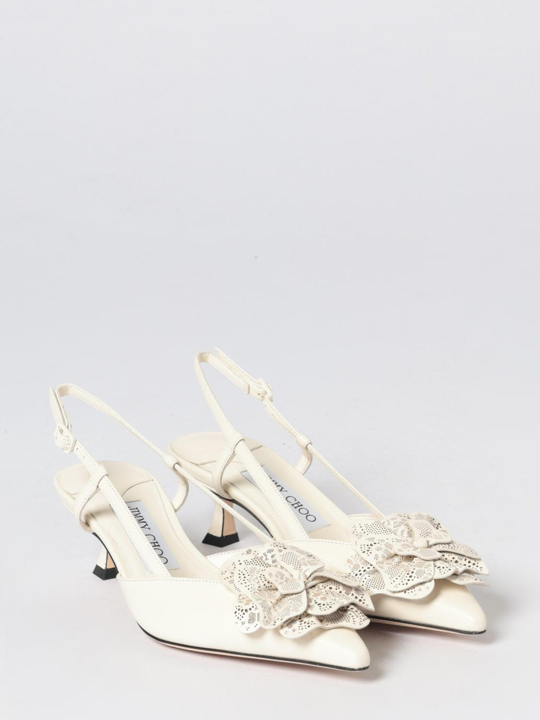 JIMMY CHOO 36 mimmi nappa slingback with applied flower