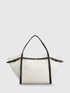 medium canvas and leather shopping bag