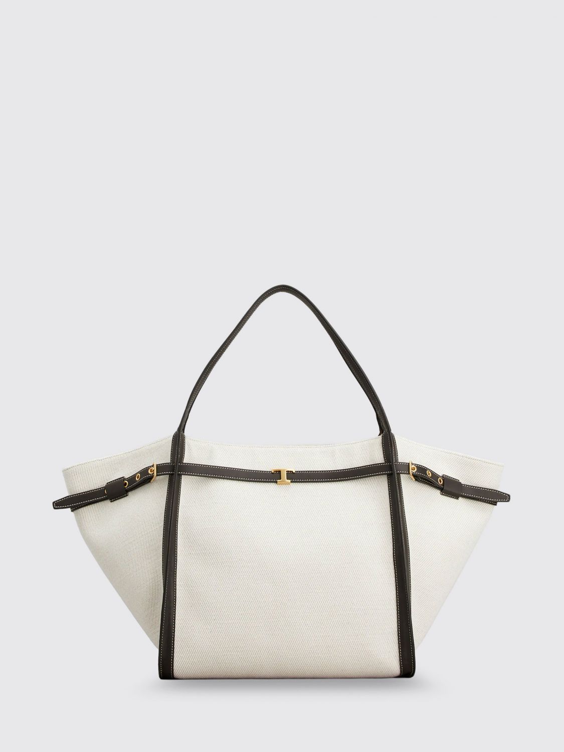 medium canvas and leather shopping bag