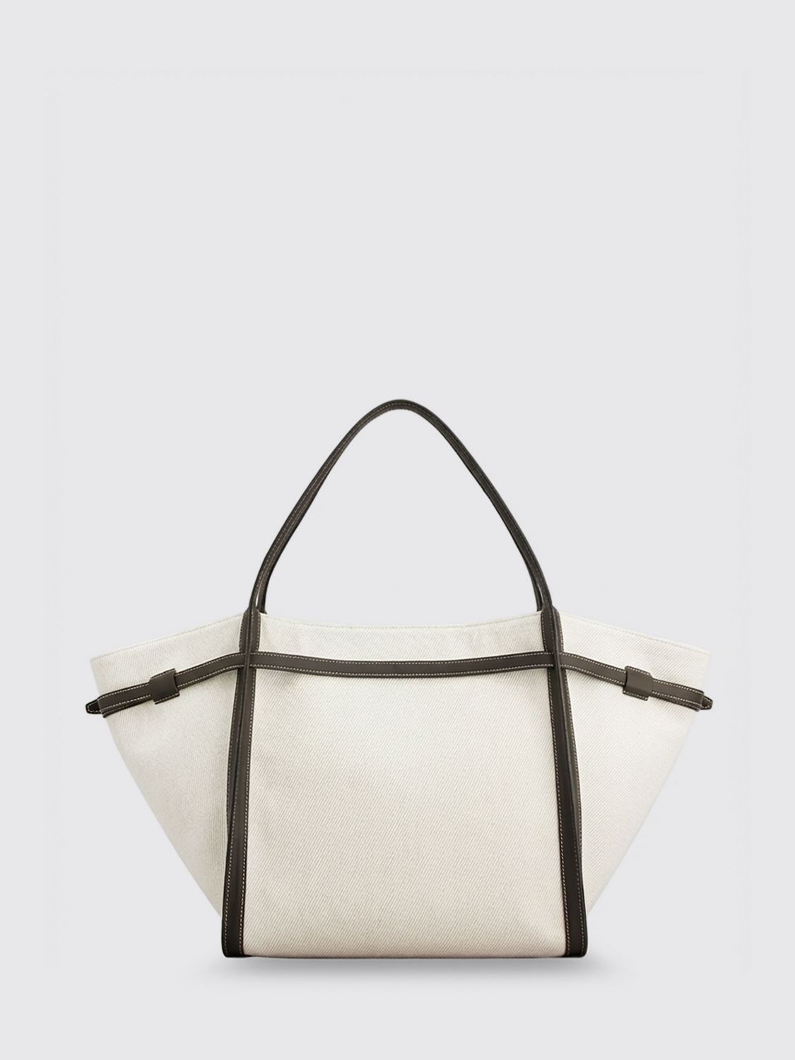 medium canvas and leather shopping bag