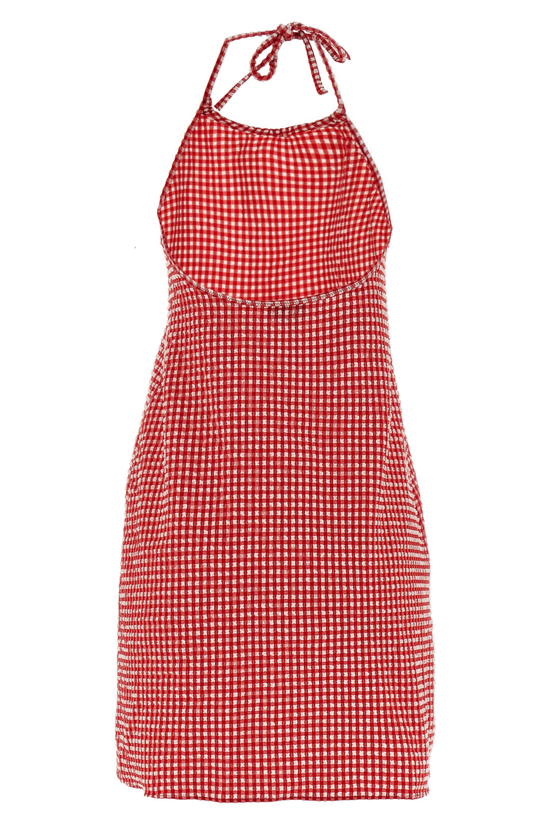 HUNZA G M mini dress in stretch fabric vichy closure